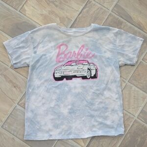 Barbie Kids T-Shirt with Car Graphic - Light Blue and Pink